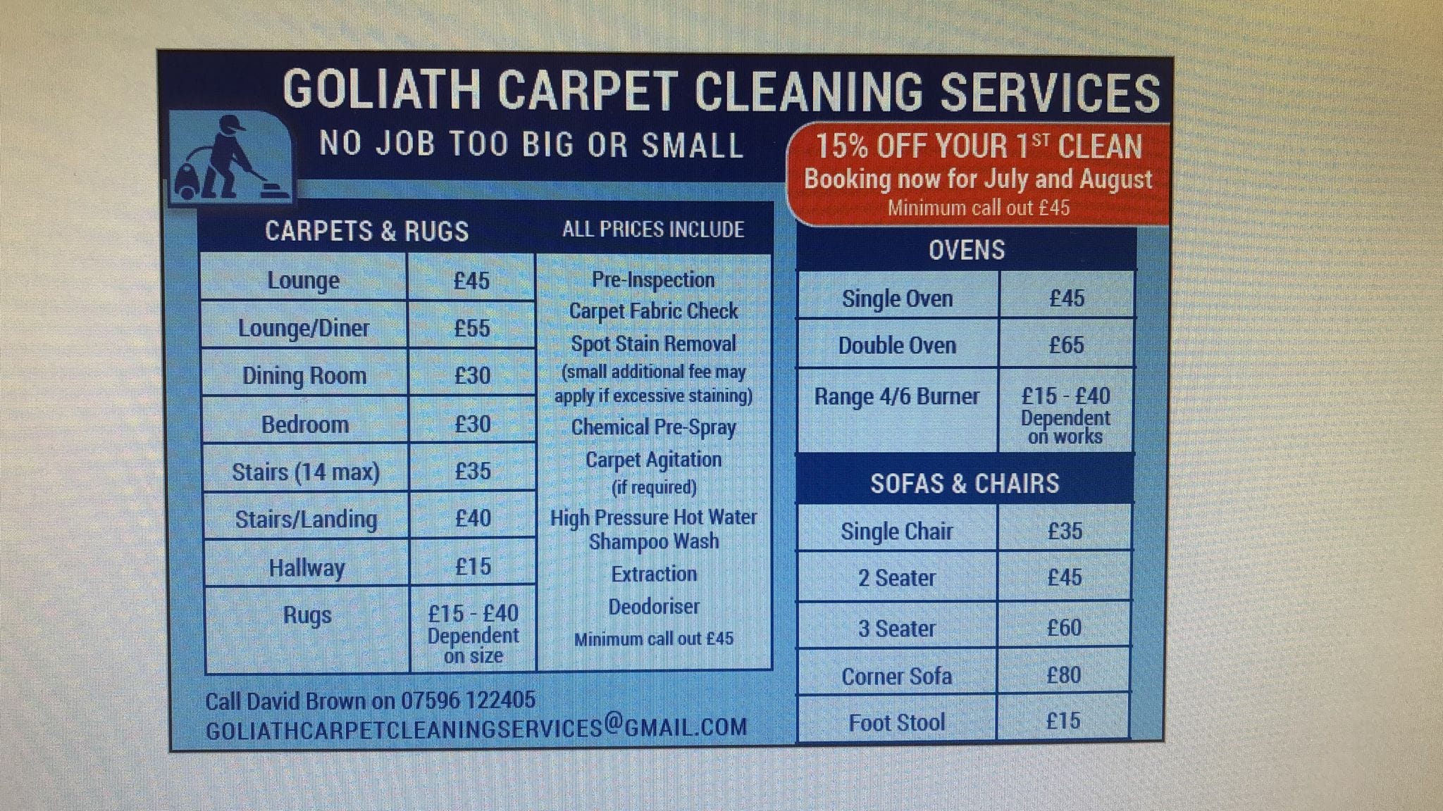 Goliath carpet cleaning services